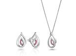Orphelia 'Dazzle' Vrouwen 925 Sterling Zilveren Set: Ketting-Hanger + Oorbellen - Zilver SET-7518/R