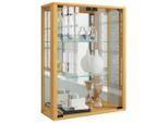 Mid.you , Buchefarben , Glas , Buche , Holzoptik , 2 Fächer , 60x80x25 cm , stehend, hängend , Kleinmöbel, Vitrinen, Hängevitrinen