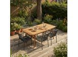 Gartensessel-Set Nardo 2-er Dunkelgrau aus Textil/Metall