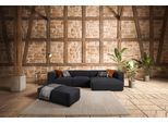 Ecksofa W.SCHILLIG "around-the-block Mega Sofa, viel Platz und hoher Sitzkomfort, L-Form", blau (dunkelblau o10), B:341cm H:66cm T:164cm, ROHLEDER Jacquard-Flachgewebe Q2 O10 (60% Polyacryl, 40% Polyester), Sofas, Ecksofa, mit eleganter Biese, mit Federkern, Breite 341 cm
