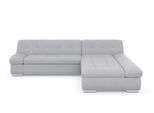 Ecksofa DOMO COLLECTION "MONA 297x173 cm, modern und komfortabel", silber, B:297cm H:80cm T:173cm, Struktur fein 100% Polyester;Chenilleoptik 100% Polyester;SOFTLUX/Struktur fein 100% Polyester, Sofas, Ecksofa, whlw. mit Bettfunktion, L-Form