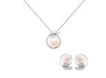 Orphelia 'Alanna' Dames 925 Sterling Zilveren Set: Ketting-Pendule + Oorbellen - Zilver SET-7117