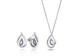 Orphelia 'Dazzle' Dames 925 Sterling Zilveren Set: Ketting-Hanger + Oorbellen - Zilver SET-7518/B