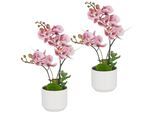 Kunstorchidee CREATIV GREEN "Orchidee Phalaenopsis", rosa (dunkelrosa), H:30cm, Kunststoff, Kunstpflanzen, mit real-touch-Blüten