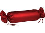 Nackenrollenbezug FLEURESSE "Colours", rot (bordeaux), B:15cm L:40cm, Mako-Satin, Obermaterial: 100% Baumwolle, Kissenbezüge, Mako Satin, glänzend, glatt, Premium Qualität
