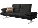 2-Sitzer W.SCHILLIG "broadway, Designsofa mit tollem Sitzkomfort, Breite 216cm", grau (graphit z59), B:216cm H:94cm T:96cm, Longlife Xtra-Leder Z59: Glattleder mit modischer Prägung. Hautstärke 0, 9 - 1, 1 mm, Sofas, 2-Sitzer, Sitztiefenverstellung, Kopfteil- & Seitenteilverstellung, Breite 216cm