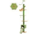 Pawz Road Deckenhoher Katzenbaumturm verstellbar grün