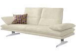 2-Sitzer W.SCHILLIG "broadway, Designsofa mit tollem Sitzkomfort, Breite 216cm", beige (sahara s37), B:216cm H:94cm T:96cm, Stoff S37 (100% Polyester): Luxus-Microfaser in Lederoptik, Sofas, 2-Sitzer, Sitztiefenverstellung, Kopfteil- & Seitenteilverstellung, Breite 216cm