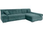 Ecksofa DOMO COLLECTION "MONA 297x173 cm, modern und komfortabel", blau (petrol), B:297cm H:80cm T:173cm, Struktur fein 100% Polyester;Chenilleoptik 100% Polyester;SOFTLUX/Struktur fein 100% Polyester, Sofas, Ecksofa, whlw. mit Bettfunktion, L-Form