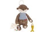 Greifspielzeug FEHN "Otter Theo, Activity-Otter", braun, Greifspielzeug, KinderB:16cm H:30cm, zur Befestigung an Kinderwagen, Babyschale oder Bett, B:16cm H:30cm