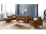 Ecksofa W.SCHILLIG "finn, toller Sitzkomfort, L-Form, hochwertige Verarbeitungsdetails", braun (chocolate s37), B:281cm H:71cm T:230cm, Flachgewebe S22 (100% Polyester);Stoff S37 (100% Polyester);Longlife Xtra-Leder Z59: Glattleder mit modischer Prägung. Hautstärke 0, 9 - 1, 1 mm, Sofas, Ecksofa, German Design Award 2016, Fußgestell Chrom glänzend, Breite 281 cm
