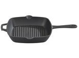 Grillpfanne GSW "Black Iron BBQ", schwarz, B:26cm H:5cm L:26cm, Pfannen, Grillpfanne zur Anwendung auf dem Grill, Feuer oder Backofen