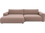 Ecksofa MUSTERRING "LUCIA zeitlos, bequem, schöne Detailverarbeitung Breite 296cm, L-Form", braun (fango crona), B:296cm H:81cm T:190cm, Flachgewebe VALMONT (60% Baumwolle/40% Leinen);Leder PURO, pigmentiertes Leder;Microfaser CRONA (100% Polyester);Flachgewebe FLORIS (100% Polyester);Leder BAX, pigmentiertes Leder, Sofas, Ecksofa