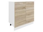 Unterschrank VCM "Spülunterschrank Breite 80 cm Spülenschrank Esilo", braun (weiß, sonoma, eiche), B:80cm T:46cm, Obermaterial: 100% Holz Wood., Schränke, Unterschrank