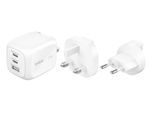 BELKIN USB-Ladegerät "BoostCharge Pro 3-Port GaN Wall Charger 70W", weiß, B:10,5cm H:4,3cm T:10,6cm, Ladegeräte, USB-Ladegerät
