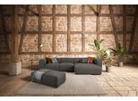 Ecksofa W.SCHILLIG "around-the-block Mega Sofa, viel Platz und hoher Sitzkomfort, L-Form", grau (stone o10), B:341cm H:66cm T:164cm, ROHLEDER Jacquard-Flachgewebe Q2 O10 (60% Polyacryl, 40% Polyester), Sofas, Ecksofa, mit eleganter Biese, mit Federkern, Breite 341 cm