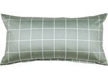 Kissenbezug JANINE "modernclassic 39025, Mako-Satin aus 100% Baumwolle", grün (salbeigrün), B:40cm L:80cm, Mako-Satin, Obermaterial: 100% Baumwolle, Kissenbezüge, Kissenbezug, mit Reißverschluss, in Gr. 40x80 oder 80x80 cm, mit Karos und Streifen