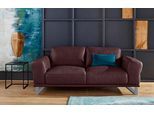 2-Sitzer W.SCHILLIG "montanaa edel und elegant, bequem, Federkernunterfederung", braun (mocca z69), B:192cm H:78cm T:94cm, Sofas, 2-Sitzer, mit Metallkufen in Silber matt, Breite 192 cm
