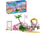 Konstruktions-Spielset PLAYMOBIL "PLAYMOBIL x Barbie™ Strand Café (72121), Barbie™", bunt, Spielbausteine, Kinder, Kunststoff, Konstruktions-Spielset, Made in Europe