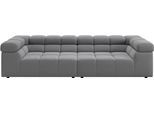 Big-Sofa HOME AFFAIRE "Ancona modern, elegant, bequem, viel Platz, B/T/H: 290/110/70 cm", grau, B:290cm H:70cm T:110cm, Sofas, Big-Sofa, auffällige Steppung, inkl. 2 Zierkissen und verstellbaren Kopfstützen