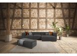 Ecksofa W.SCHILLIG "around-the-block Mega Sofa, viel Platz und hoher Sitzkomfort, L-Form", grau (anthrazit z69), B:341cm H:66cm T:164cm, Longlife Xtra-Leder Z69: Das feinnarbige, gedeckte Softleder Z69 besticht durch seine außergewöhnliche Weichheit im trendigen »Vintage-Look«, Hautstärke 0, 9 - 1, 1 mm;Longlife fabric Flachgewebe T88 (100% Polyester), Sofas, Ecksofa, mit eleganter Biese, mit Fede