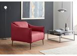 Cocktailsessel W.SCHILLIG "sally Design-Sessel, bequem und zeitlos, tolle Verarbeitungsdetails", rot (ruby rot z59), B:84cm H:78cm T:84cm, Longlife Xtra-Leder Z59: Glattleder mit modischer Prägung. Hautstärke 0, 9 - 1, 1 mm., Sessel, Cocktailsessel, mit Metallfüßen in Bronze pulverbeschichtet