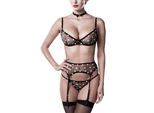 Gepunktetes Dessous-Set, 4 Teile