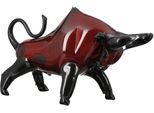 Tierfigur CASABLANCA BY GILDE "Glasskulptur Stier", rot (rot, schwarz), B:48cm H:28cm T:18cm, Glas, Dekofiguren, Tierfigur