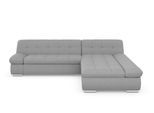 Ecksofa DOMO COLLECTION "MONA 297x173 cm, modern und komfortabel", silber, B:297cm H:80cm T:173cm, Struktur fein 100% Polyester;Chenilleoptik 100% Polyester;SOFTLUX/Struktur fein 100% Polyester, Sofas, Ecksofa, whlw. mit Bettfunktion, L-Form