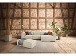 Ecksofa W.SCHILLIG "around-the-block Mega Sofa, viel Platz und hoher Sitzkomfort, L-Form", grau (eisgrau z59), B:341cm H:66cm T:164cm, Longlife Xtra-Leder Z59: Glattleder mit modischer Prägung. Hautstärke 0, 9 - 1, 1 mm, Sofas, Ecksofa, mit eleganter Biese, mit Federkern, Breite 341 cm