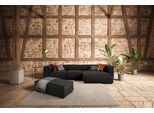 Ecksofa W.SCHILLIG "around-the-block Mega Sofa, viel Platz und hoher Sitzkomfort, L-Form", schwarz (schwarz z59), B:341cm H:66cm T:164cm, Longlife Xtra-Leder Z59: Glattleder mit modischer Prägung. Hautstärke 0, 9 - 1, 1 mm, Sofas, Ecksofa, mit eleganter Biese, mit Federkern, Breite 341 cm