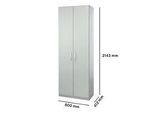 Schäfer Shop Genius Flügeltürenschrank TETRIS SOLID, Stahlkorpus, 5 OH, B 800 mm, abschliessbar, lichtgrau/weissalu