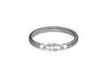 Armband KUZZOI "Herren oxidiert Kastenverschluss 925 Silber" Gr. 23, silber, Armbänder, Herren, 23cm, ohne Stein, Silber 925 (Sterlingsilber), Armband