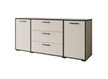P & B , Graphitfarben, Kaschmir , Holzwerkstoff , 3 Schublade(n) Schubladen , 150x68x40 cm , FSC , stehend ,