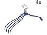 Kleiderbügel WENKO "Modell Slim", blau (blau, silberfarben), B:41cm H:21,5cm T:0,5cm, Kunststoff, Metall, Kleiderbügel, Kleiderbügel, Formbügel mit rutschhemmender Beschichtung, extra schmal, platzsparend