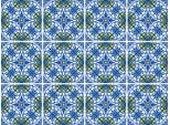 Fliesenaufkleber QUEENCE "Muster II", blau (blau, gelb), B:15cm H:15cm T:0,1cm, Fliesenaufkleber, Fliesenaufkleber, Stickerfliesen, selbstklebend, Sticker, 12er Set