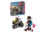 Konstruktions-Spielset PLAYMOBIL "Verfolgungsjagd mit Motorrad (72079), City Action", bunt, Spielbausteine, Kinder, Kunststoff, Konstruktions-Spielset, Made in Europe