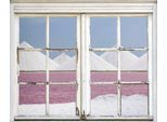 Wandsticker QUEENCE "Berge", rot, B:40cm H:60cm T:0,1cm, Wandtattoos, Wandsticker, Wandsticker, Wandbild, selbstklebend, 3D, Fenster