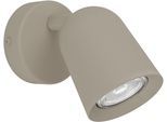 EGLO Deckenleuchte "CAMALDOLI Spotlampe - Stahl - GU10 - 1X5W - IP20", sandfarben, 1, H: 11cm, 1 Stk., Leuchten, Wandleuchte, Wandspot, schwenkbar, Strahler, L8,5 x H11 x AL10,5 cm, Deckenleuchte