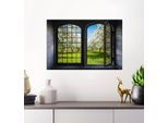 Wandsticker QUEENCE "Frühling", bunt, B:60cm H:40cm, Vinyl, Wandtattoos, Wandsticker, Wandsticker, Wandbild, selbstklebend, 3D, Fenster
