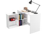 Schreibtisch DEMEYERE GROUP "CORNER Eckschreibtisch", weiß (matt weiß, matt weiß, matt weiß), B:111,9cm H:76,7cm T:100,7cm, Tische, Schreibtisch, Funtionales Design
