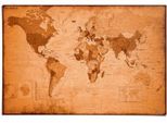 Poster REINDERS "Weltkarte", braun (farbe bild(er): braun), B:91,5cm H:61cm T:0,1cm, Papier, Bilder, Poster
