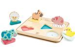 Puzzle HAPE "Tiergeräuschepuzzle Tom", bunt, Puzzles, KinderB:22cm H:9cm T:21cm, Holz, Metall, Puzzle, mit Geräuschen, B:22cm H:9cm T:21cm