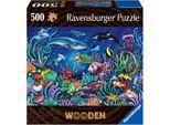 Puzzle RAVENSBURGER "Wooden, Unten im Meer", bunt, Puzzles, KinderB:40cm H:27cm, Holz, Motiv, Puzzle, Made in Europe, B:40cm H:27cm