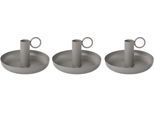 Kerzenhalter OTTO HOME "Stabkerzenhalter Engla", grau, H:6cm Ø:13cm, Metall, Kerzenhalter, Kerzenhalter, aus Metall, mit dekorativem Henkel