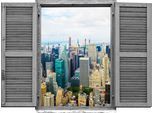 Wandtattoo QUEENCE "Großstadt", bunt, B:80cm H:60cm T:0,1cm, Wandtattoos, Wandtattoo, Wandsticker, Wandbild, selbstklebend, 3D, Fenster