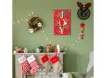 Metallbild QUEENCE "JOY", rot (farbe bild(er): rot), B:20cm H:30cm, Metall, Stahl, Bilder, Metallbild, Stahlschilder