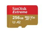 SANDISK Speicherkarte "microSDXC Extreme", rot (gold, rot), 256 GB, Speicherkarten, Speicherkarte