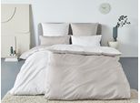 Bettwäsche OTTO HOME "Mila2", beige (beige, weiß), B/L: 135cm x 200cm, 1 Stk., 1 Stk., Mako-Satin, B/L: 40cm x 80cm, 2, Mako-Satin, Obermaterial: 100% Baumwolle, Bettwäsche, Bettwäsche, Mako-Satin aus 100% Baumwolle, Größe ab 135x200 cm