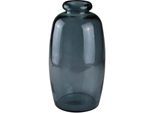 Bodenvase AM DESIGN, blau (dunkelblau), B:19cm H:35cm T:19cm, Glas, Vasen, Bodenvase, mundgelasen, Höhe 35 cm